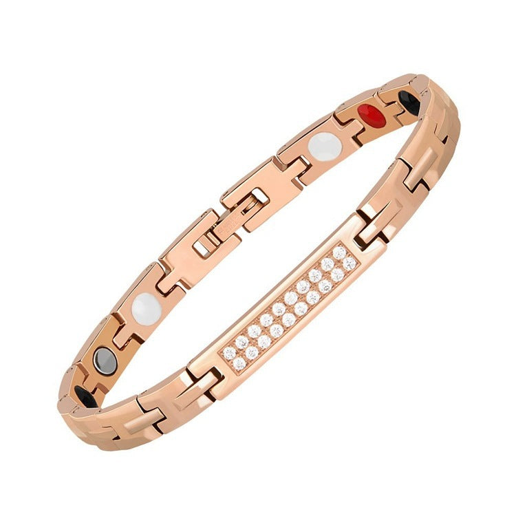 Stainless Steel Bracelet Ornament Diamond Magnetic Bracelet Titanium Steel Women's