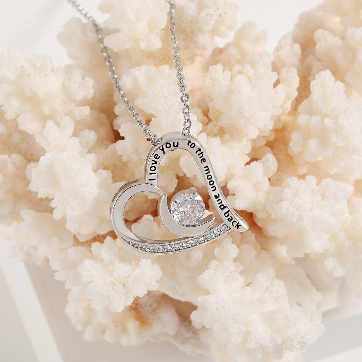 Alentine's Day Gift Necklace, Eternal Love And America, 12 Stars, Stone, Moon, Heart