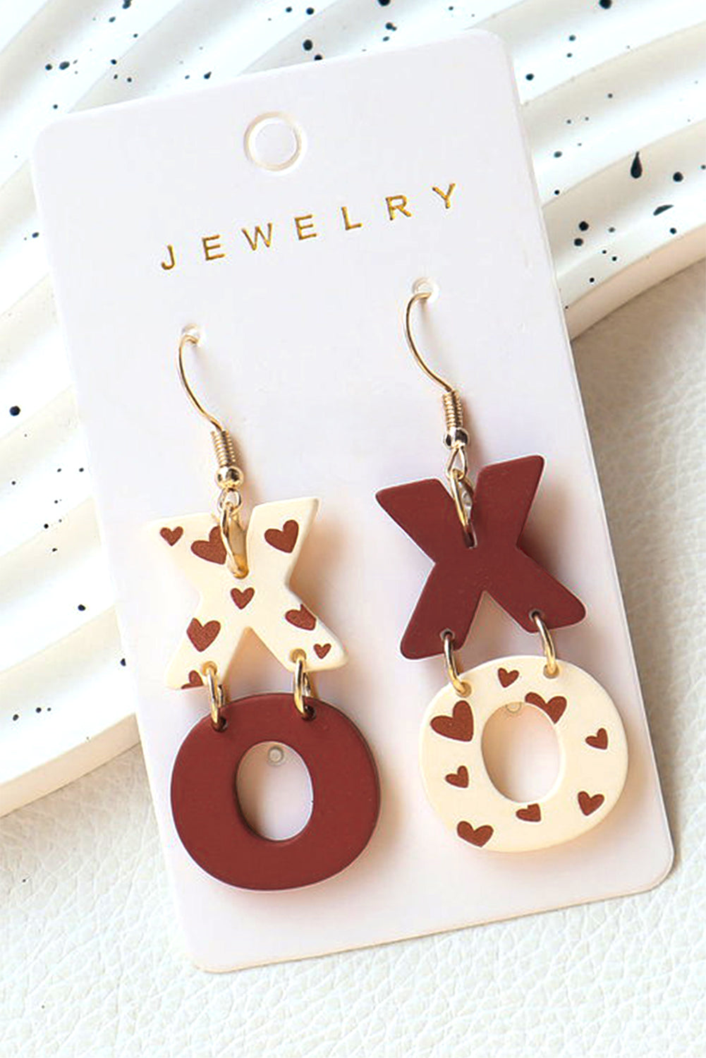 Pendientes con gancho Racing Red Valentines XOXO