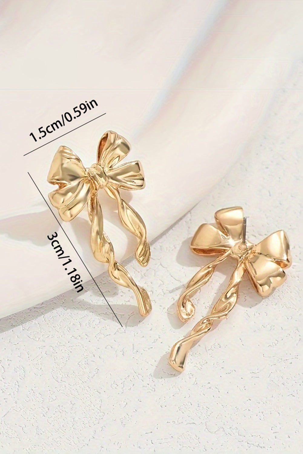 Gold Elegant Bow Stud Earrings