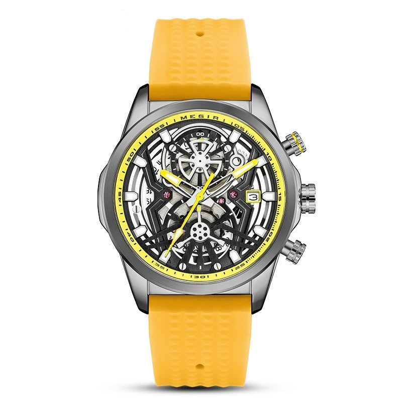 Reloj de cuarzo decorativo de estilo mecánico de silicona para hombre