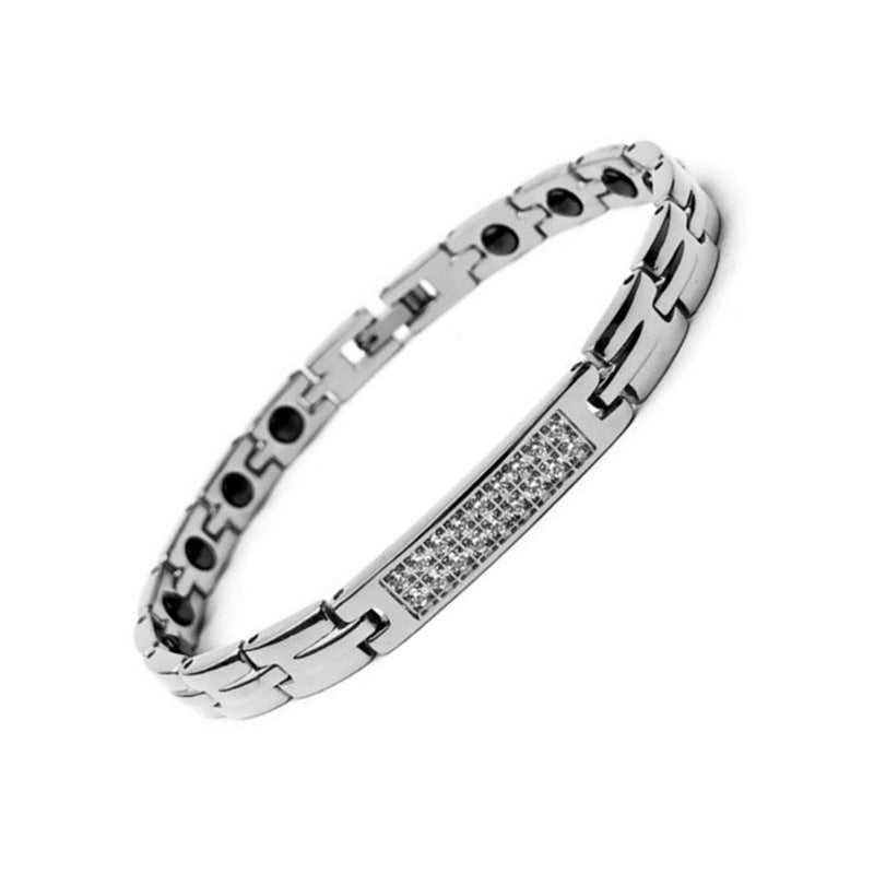 Stainless Steel Bracelet Ornament Diamond Magnetic Bracelet Titanium Steel Women's