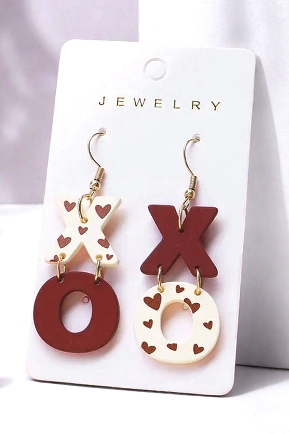 Pendientes con gancho Racing Red Valentines XOXO