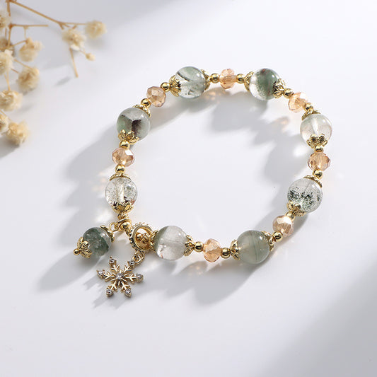 Natural Chorite Crystals Crystal Bracelet Female Snowflake Pendant