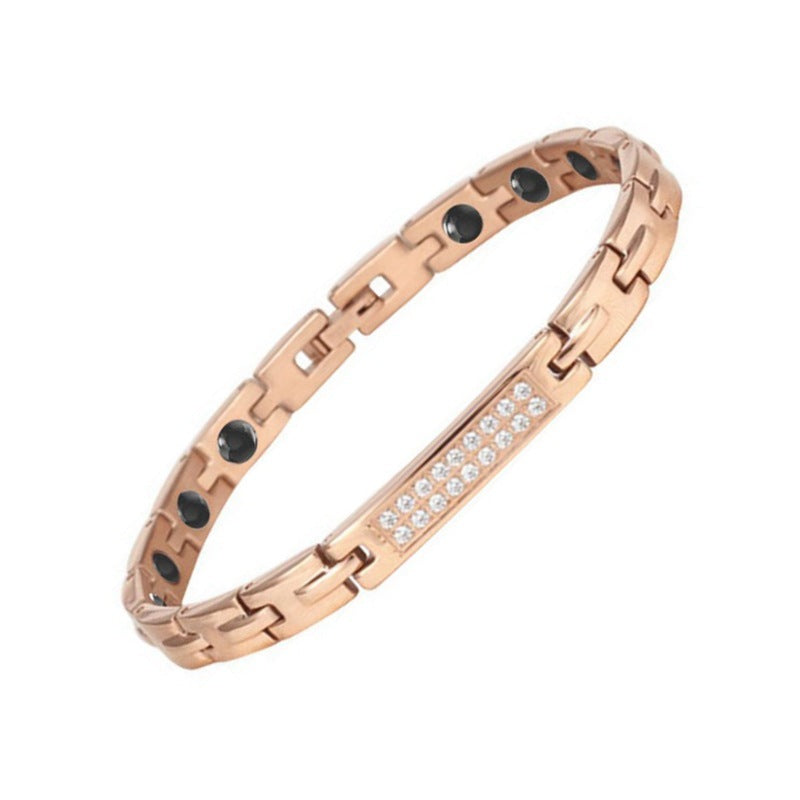 Stainless Steel Bracelet Ornament Diamond Magnetic Bracelet Titanium Steel Women's