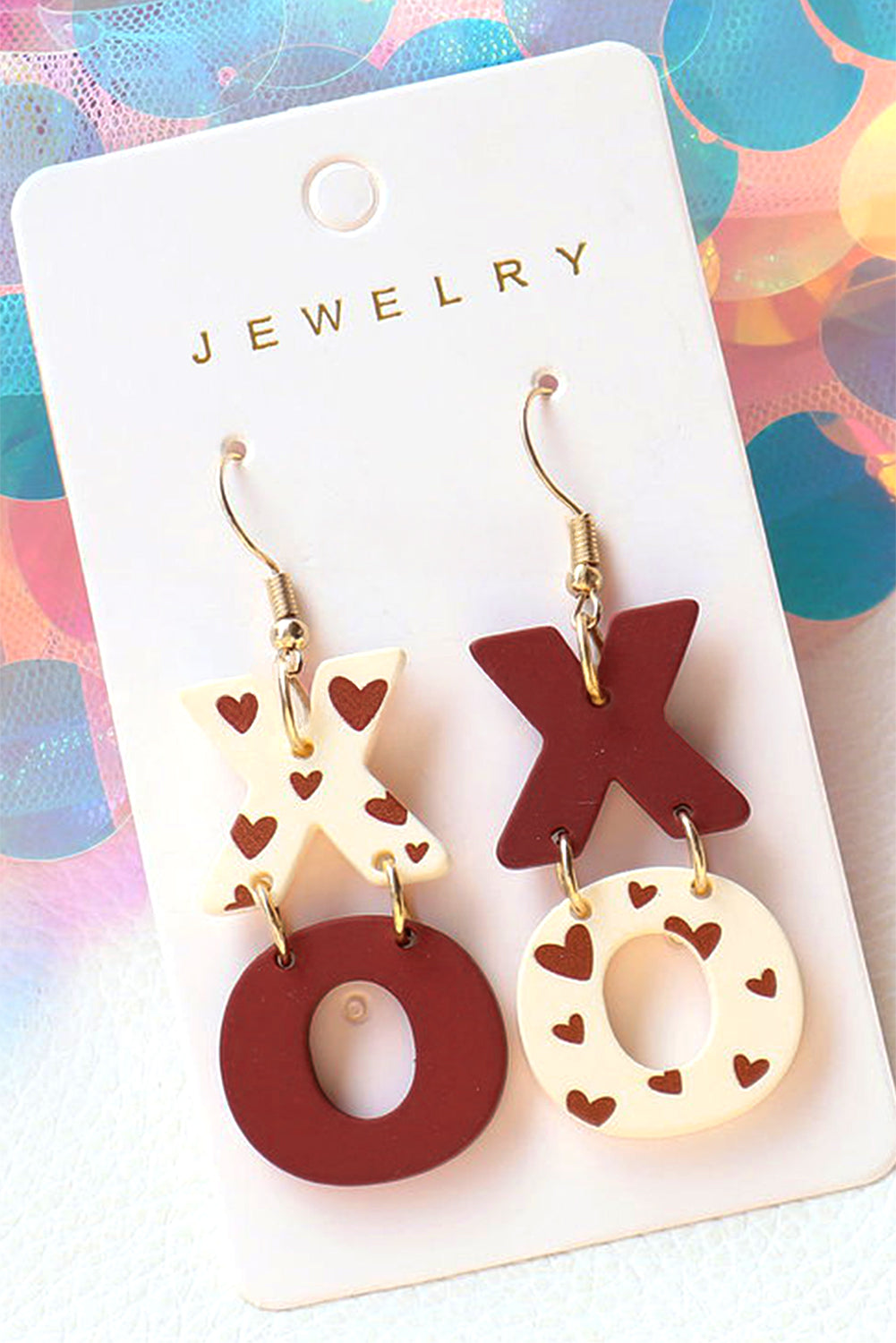 Pendientes con gancho Racing Red Valentines XOXO