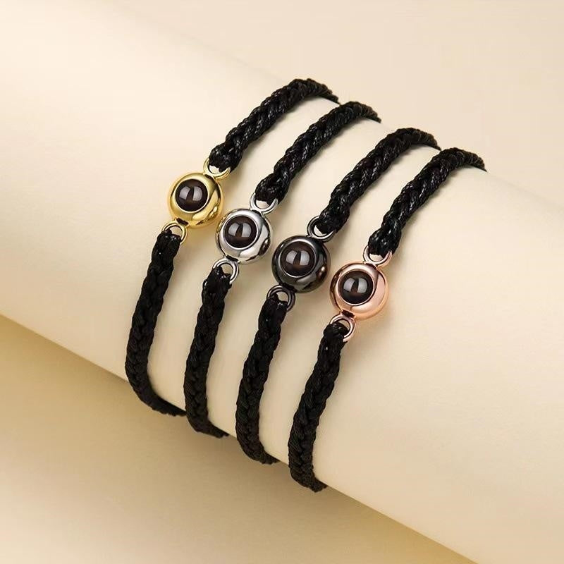 Hand-woven Round Titanium Steel Projection Bracelet