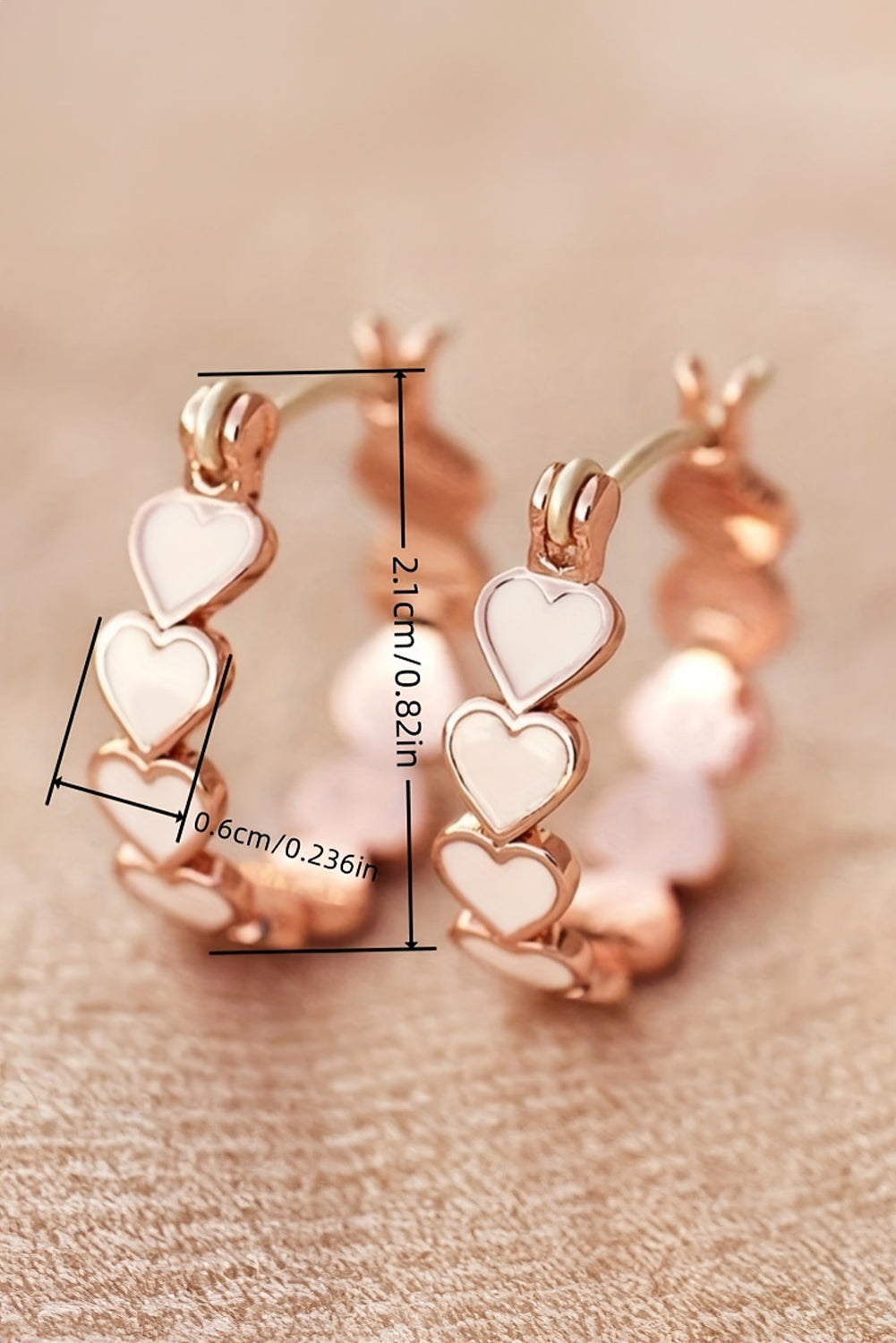 Pendientes de aro con corazón de San Valentín blanco